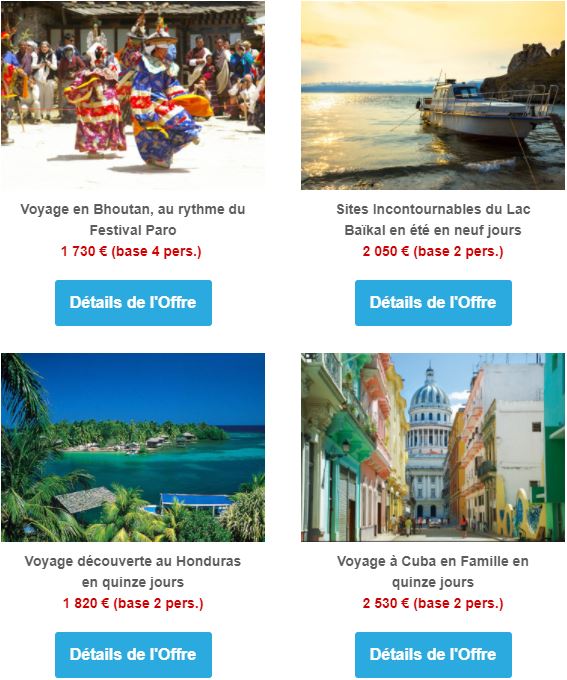 Le Calendrier des Destinations