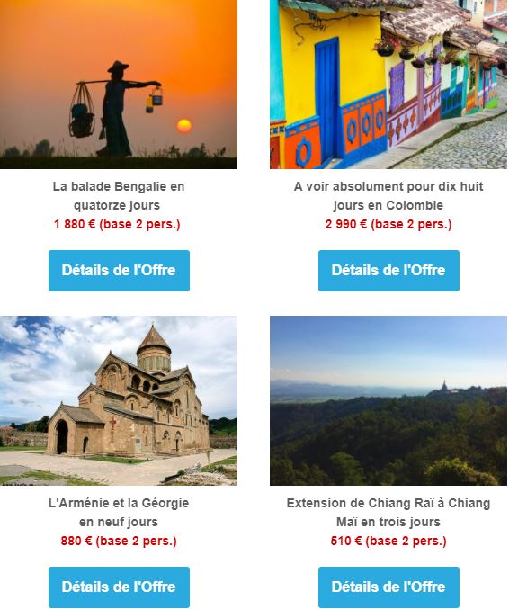 Le Calendrier des Destinations