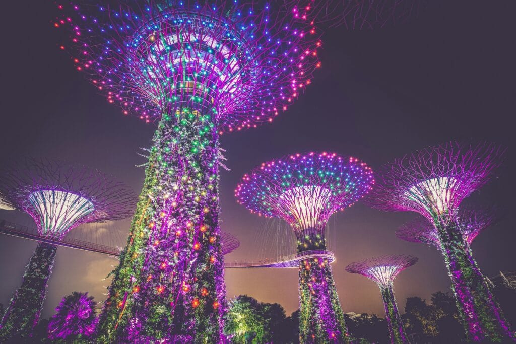 Voyage à Singapour en 2025 - Gardens by the Bay de Singapour de nuit - ANN NostalAsie