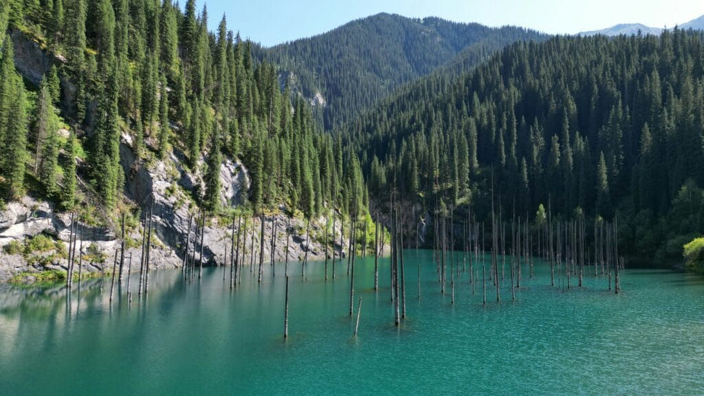 Voyage au Kazakhstan en 2025 - Arbres fantômes au lac Kaindy - ANN NostalAsie
